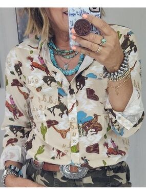 Cotton & Rye Giddy Up Greta Top size Large